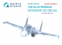 Quinta studio QDS-48018 Су-34 (KittyHawk) (Малая версия) 3D Декаль интерьера кабины 1/48