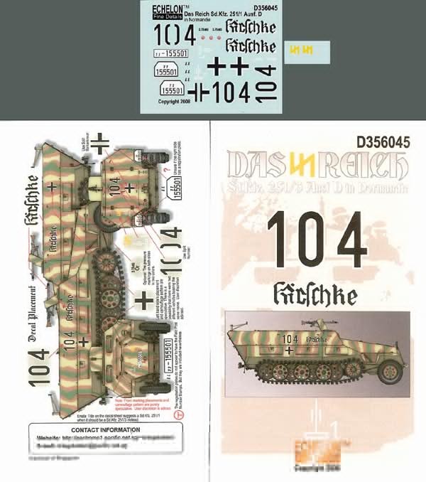 Echelon FD D356045 Das Reich Sd.Kfz.251/3 Ausf.D in Normandie 1/35