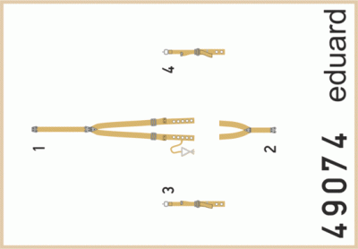 Eduard 49074 Spitfire Mk.VIII seatbelts SUPER FABRIC 1/48
