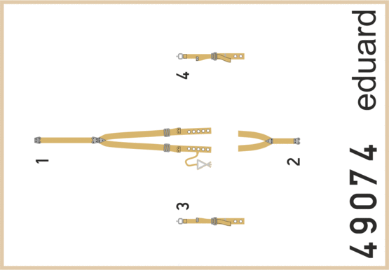 Eduard 49074 Spitfire Mk.VIII seatbelts SUPER FABRIC 1/48