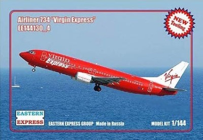 Восточный Экспресс 144130_4 Авиалайнер Б-737-400 Virgin Express ( Limited Edition ) 1/144
