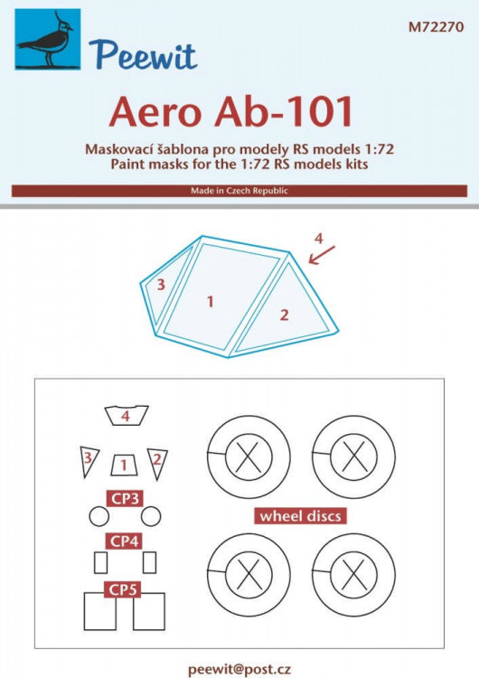 Peewit M72270 Canopy mask Aero Ab-101 (RS) 1/72