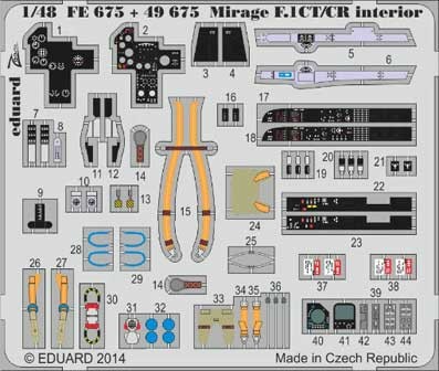 Eduard FE675 Mirage F.1CT/CR interior S.A.