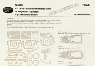 New Ware NWA-M0127 Mask F-8E/F-8J Crusader EXPERT (HA PT25/26) 1/48