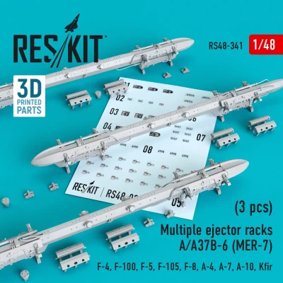 Reskit RS48-0341 Multiple ej.racks A/A37B-6 (MER-7) (3 pcs.) 1/48