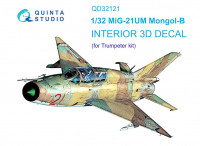 Quinta Studio QD32121 МиГ-21УМ (Trumpeter) 3D Декаль интерьера кабины 1/32