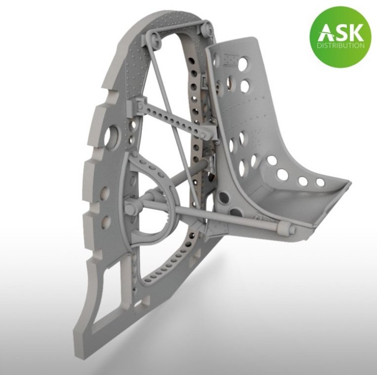 Art Scale 200-A48050 Mitsubishi A6M5 Model 52 bulkhead with seat in MIDDLE position 1/48