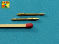 Aber A32021 Set of 2 barrels for German 13mm aircraft machine guns MG 131 (late type) (designed to be used on Revell and Trumpeter kits)[Messerschmitt Bf-109 Focke-Wulf Fw-190 etc] 1/32