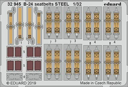 Eduard 32945 SET B-24 seatbelts STEEL (HOBBYB)