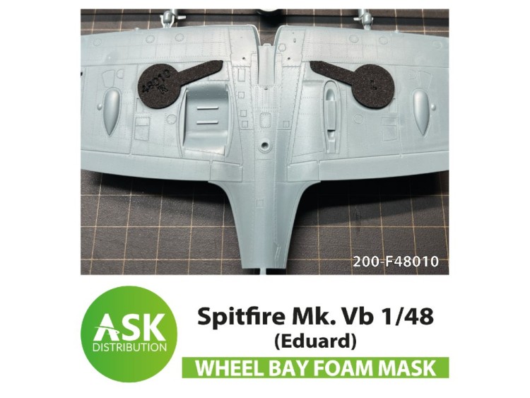 Art Scale 200-F48010 Supermarine Spitfire Mk.Vb Foam flexible wheel bays mask for Eduard kit ASK 1/48