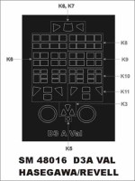 Montex SM48016 Aichi D3A1 Type 99 'Val' canopy frame paint mask 1/48
