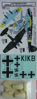 Kora Model CSD7276 Heinkel He-111 H-6 Ski Conversion set&amp;decal 1/72