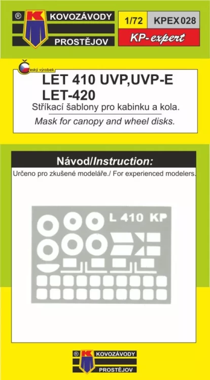 Kovozavody Prostejov EX028 Canopy&wheel mask LET 410 UVP,UVP-E, LET-420 1/72