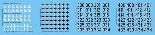 Plastic Soldier DEC2005 Decals for 3rd,6th and 7th Panzer Division at Kursk (1/72)