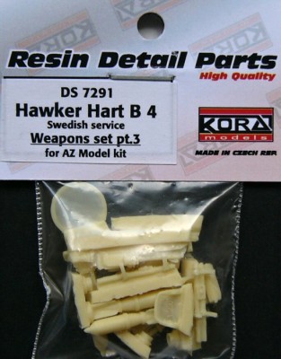 Kora Model DS7291 Hawker Hart B4 Swedish - Weapons set III (AZ) 1/72