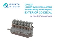 Quinta Studio QP32021 Электропроводка двигателя BMW III, для Fokker D.VIIF (Wingnut Wings) 1/32