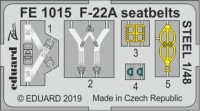 Eduard FE1015 1/48 F-22A seatbelts STEEL (HAS)