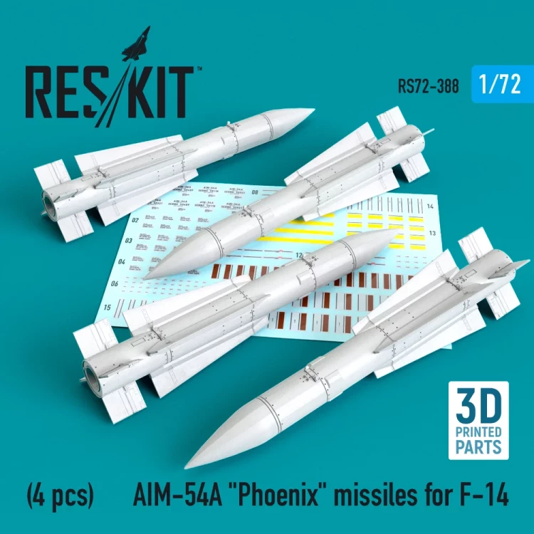 Reskit RS72-388 AIM-54A 'Phoenix' missiles for F-14 (4pcs.) 1/72