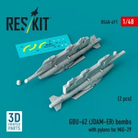 Reskit 48491 GBU-62 (JDAM-ER) bombs w/ pylons for MiG-29 1/48