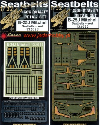 HGW 132083 B-25J Mitchell Seatbelts + seats 1/32