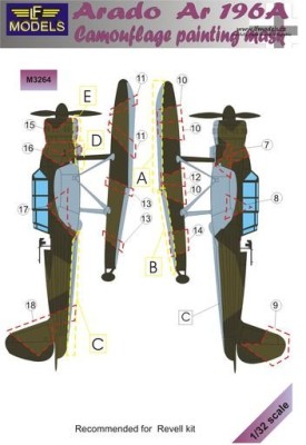 Lf Model M3264 Mask Arado Ar 196A Camouflage painting 1/32