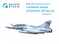 Quinta studio QDS-48118 Mirage 2000-5B (Kinetic) (Small version) 3D Декаль интерьера кабины 1/48