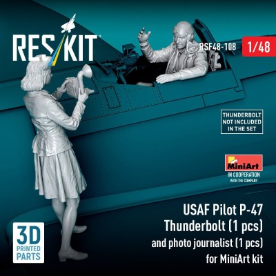 Reskit F48108 USAF Pilot P-47 Thunderbolt&amp;photo journalist 1/48