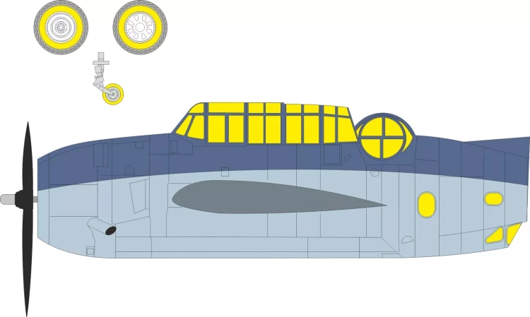 Eduard CX707 Mask TBF-1C (HOBBYB) 1/72
