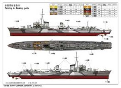 Trumpeter 05788 German Zerstorer Z-30, 1942 1/700