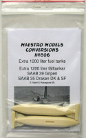 Maestro Models MMCK-4806 1/48 SAAB 35 Draken - Extra 1200 liter fuel tanks