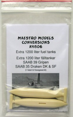 Maestro Models MMCK-4806 1/48 SAAB 35 Draken - Extra 1200 liter fuel tanks