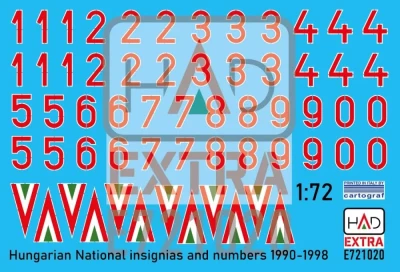 HAD E721020 Decal Hungarian Nat.Insignias&amp;numbers 1990-98 1/72