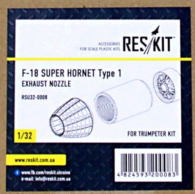 Reskit RSU32-0008 F-18 (E/G) SUPER HORNET Type 1 exh.nozzles 1/32