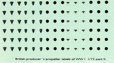LF Model C72151 Decals British producer propeller labels II. 1/72