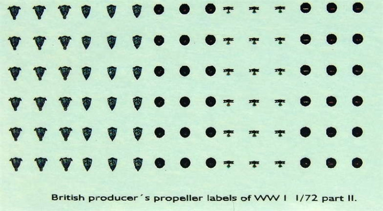 LF Model C72151 Decals British producer propeller labels II. 1/72