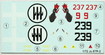 LF Model C7235 Decals for Ju 87R-2 Part II. (FUJI/ITAL/REV) 1/72