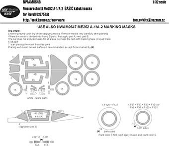 New Ware NWA-M0645 1/32 Mask Me262 A-1/A-2 BASIC (REV 03875)