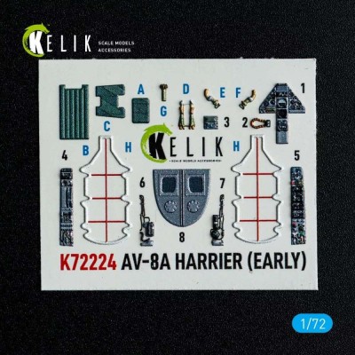 Reskit K72224 AV-8A Harrier (early)- interior 3D (ITAL) 1/72