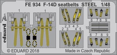 Eduard FE934 F-14D seatbelts STEEL 1/48