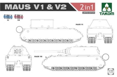 Takom 2050X Maus V1 &amp; V2 2 in 1 1/35