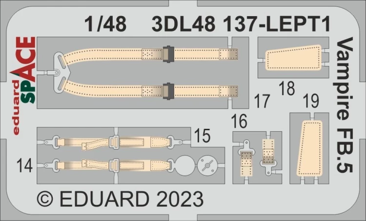 Eduard 3DL48137 Vampire FB.5 SPACE (AIRF) 1/48