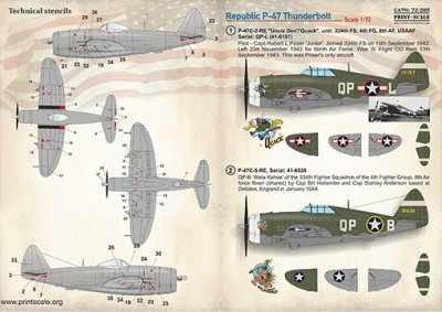 Print Scale 72-385 Republic P-47 Thunderbolt (wet decals) 1/72