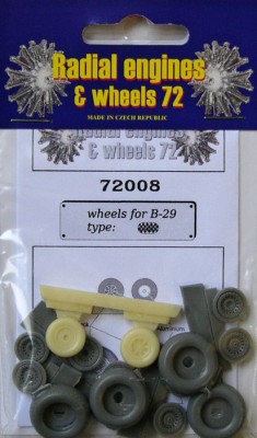 Radial Engines &amp; Wheels REW-72008 1/72 Boeing B-29 wheels set - diamond tread (ACAD)