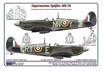 AML AMLC48037 Decals Czechosl.pilots&amp;dogs No.310&amp;No.313 Sq 1/48