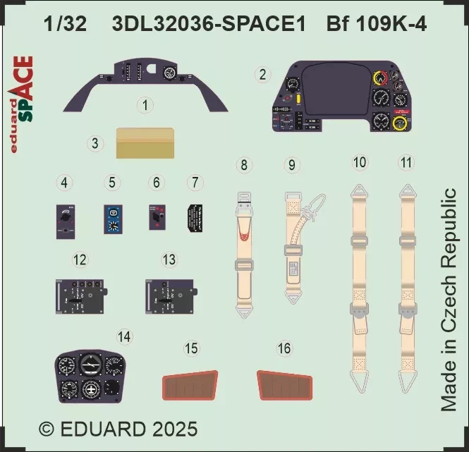 Eduard 3DL32036 Bf 109K-4 SPACE (KOTARE) 1/32
