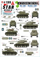 Star Decals 72-A1189 Indochine # 5 French M8 75mm HMC and M36B2 90mm Tank Destroyer 1/72