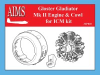 Aims AIMS32P020 Gloster Gladiator Mk.II engine and cowl set (designed to be used with ICM UA GB kits) 1/32