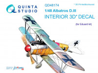 Quinta studio QD48174 Albatros D.III (для модели Eduard) 3D Декаль интерьера кабины 1/48