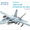 Quinta studio QDS-48259 F/A-18E (HobbyBoss) (малая версия) 3D Декаль интерьера кабины 1/48