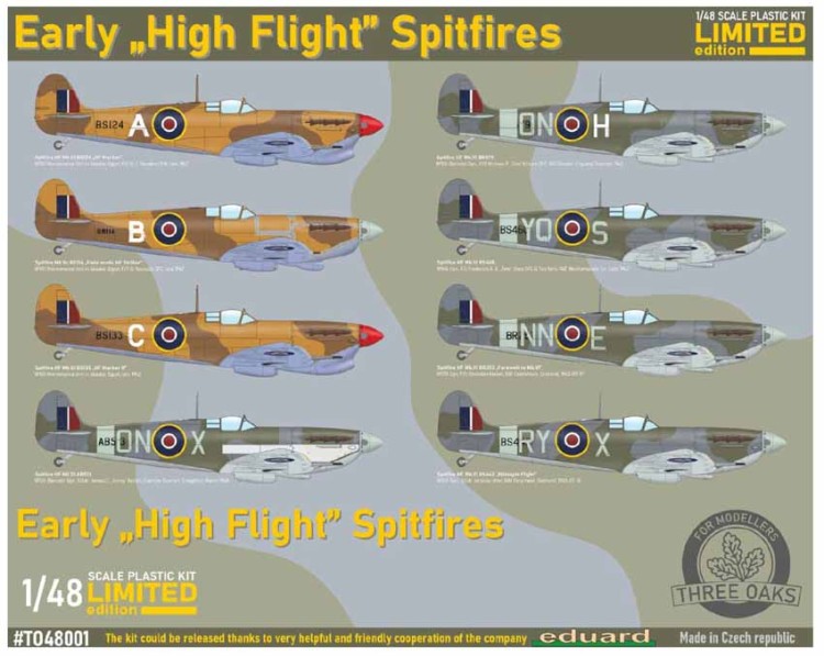Three Oaks TO-48001 Early 'High Flight' Spitfires (Limited Edit.) 1/48 